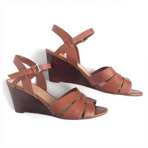 Nine West Wedges 7.5 Cognac Brown